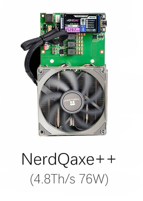 NerdMiner NerdQaxe++ 4.8 Th/s 76 W Bitcoin Miner Solo Miner